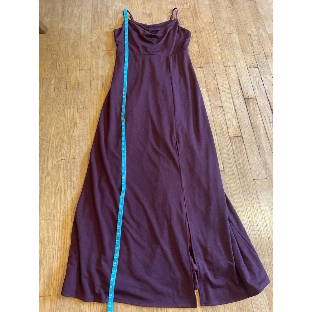 Birdy Grey Burgundy Bridesmaid Dress Cowl Neck Maxi Spaghetti Strap Formal Large